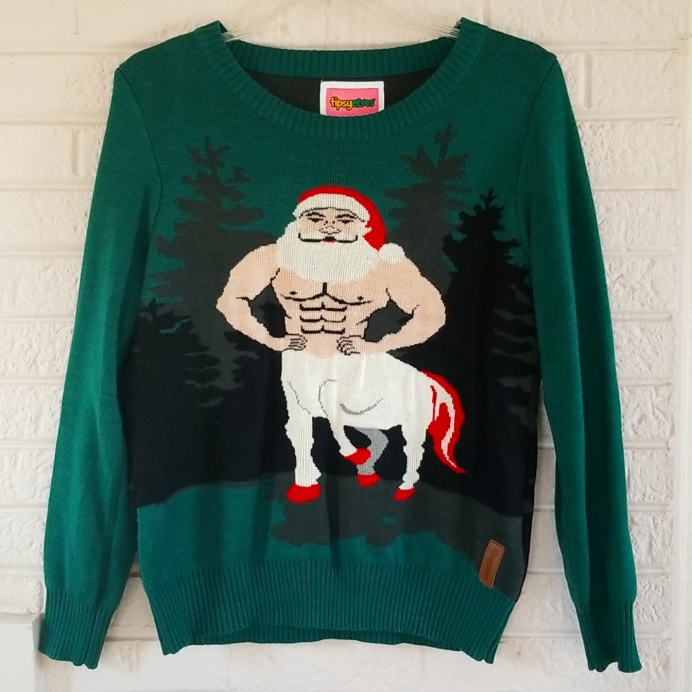Tipsy Elves "Santaur" Ugly Christmas Sweater, L